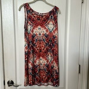 Cool melon Sz M sleeveless, turquoise, and coral dress NWOT